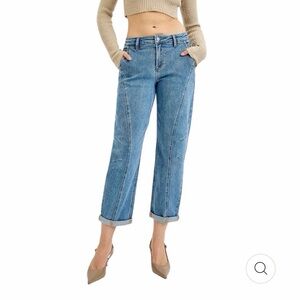 Risen | Slouchy Crop Seamed Detail Barrel Jean | Size 11/30